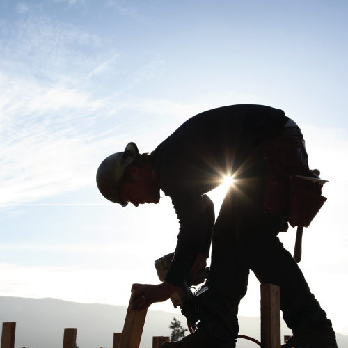 Contractor working on a roof